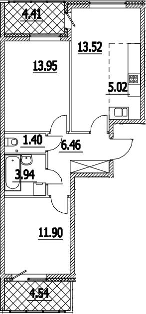 3-комнатная 65 м<sup>2</sup> на 2 этаже 3-комнатная 65 м<sup>2</sup> на 2 этаже