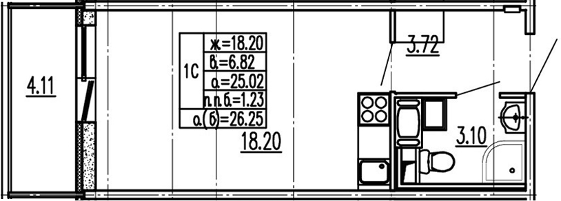Студия 29 м<sup>2</sup> на 14 этаже Студия 29 м<sup>2</sup> на 14 этаже