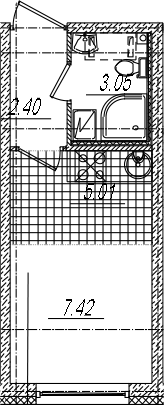 Студия 17 м<sup>2</sup> на 2 этаже Студия 17 м<sup>2</sup> на 2 этаже