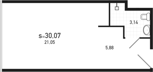 Студия 30 м<sup>2</sup> на 11 этаже Студия 30 м<sup>2</sup> на 11 этаже