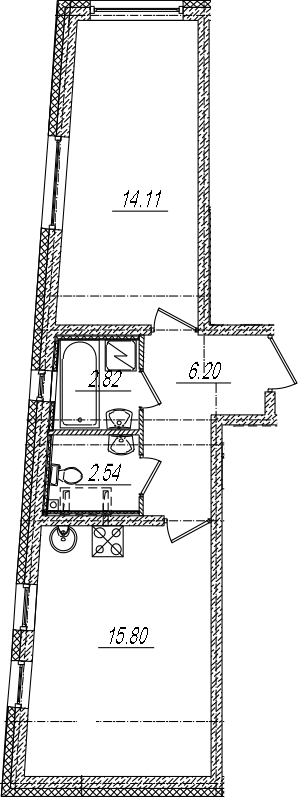 2-комнатная 41 м<sup>2</sup> на 2 этаже 2-комнатная 41 м<sup>2</sup> на 2 этаже