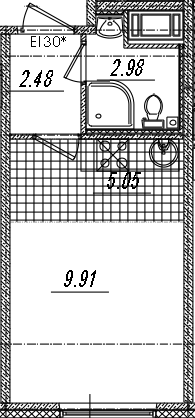 Студия 20 м<sup>2</sup> на 4 этаже Студия 20 м<sup>2</sup> на 4 этаже