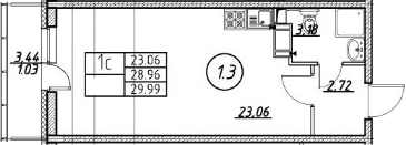 Студия 32 м<sup>2</sup> на 16 этаже Студия 32 м<sup>2</sup> на 16 этаже