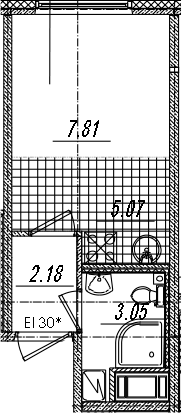 Студия 18 м<sup>2</sup> на 14 этаже Студия 18 м<sup>2</sup> на 14 этаже