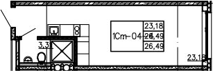 Студия 26 м<sup>2</sup> на 4 этаже Студия 26 м<sup>2</sup> на 4 этаже