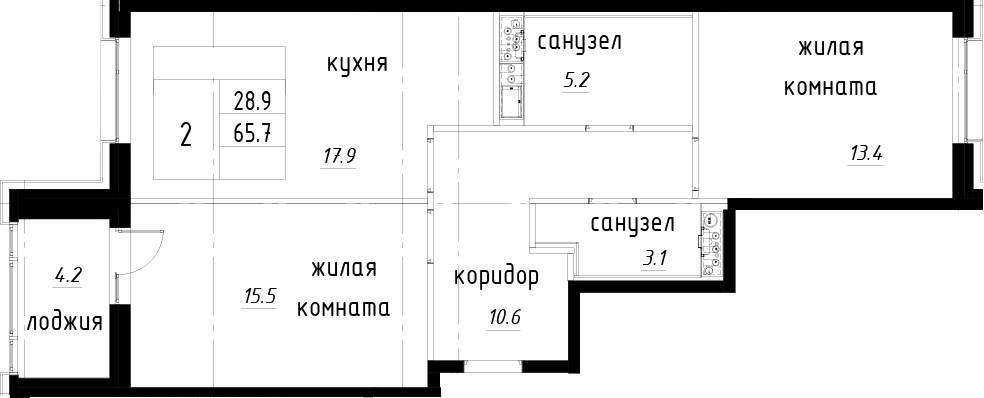 3-комнатная 69 м<sup>2</sup> на 12 этаже 3-комнатная 69 м<sup>2</sup> на 12 этаже