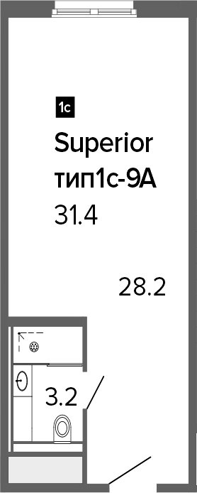Студия 31 м<sup>2</sup> на 11 этаже Студия 31 м<sup>2</sup> на 11 этаже