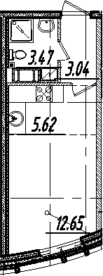 Студия 24 м<sup>2</sup> на 6 этаже Студия 24 м<sup>2</sup> на 6 этаже