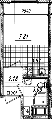 Студия 18 м<sup>2</sup> на 12 этаже Студия 18 м<sup>2</sup> на 12 этаже