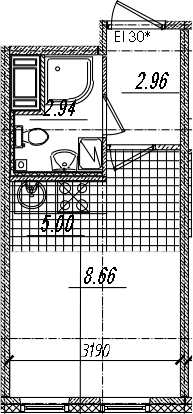 Студия 19 м<sup>2</sup> на 12 этаже Студия 19 м<sup>2</sup> на 12 этаже