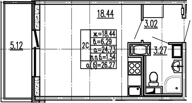 Студия 29 м<sup>2</sup> на 14 этаже Студия 29 м<sup>2</sup> на 14 этаже