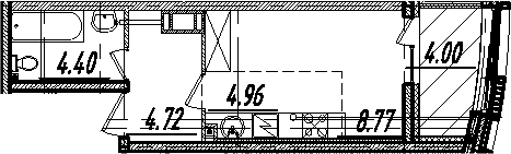 Студия 26 м<sup>2</sup> на 3 этаже Студия 26 м<sup>2</sup> на 3 этаже