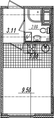 Студия 20 м<sup>2</sup> на 10 этаже Студия 20 м<sup>2</sup> на 10 этаже