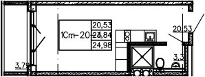 Студия 27 м<sup>2</sup> на 5 этаже Студия 27 м<sup>2</sup> на 5 этаже