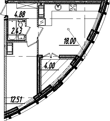 2-комнатная 41 м<sup>2</sup> на 3 этаже 2-комнатная 41 м<sup>2</sup> на 3 этаже