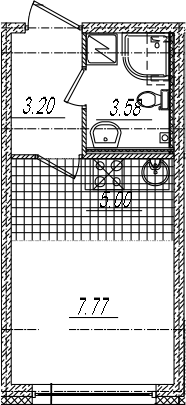 Студия 19 м<sup>2</sup> на 2 этаже Студия 19 м<sup>2</sup> на 2 этаже