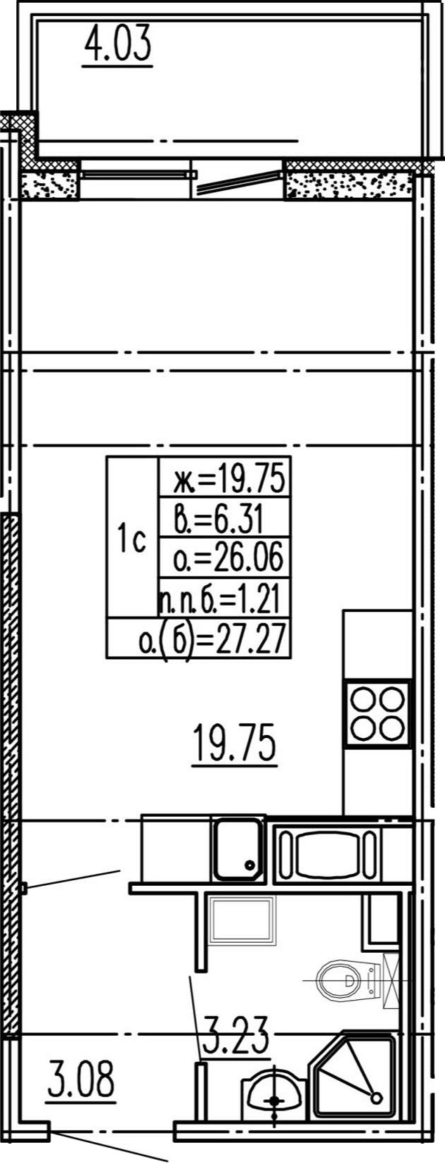 Студия 30 м<sup>2</sup> на 15 этаже Студия 30 м<sup>2</sup> на 15 этаже