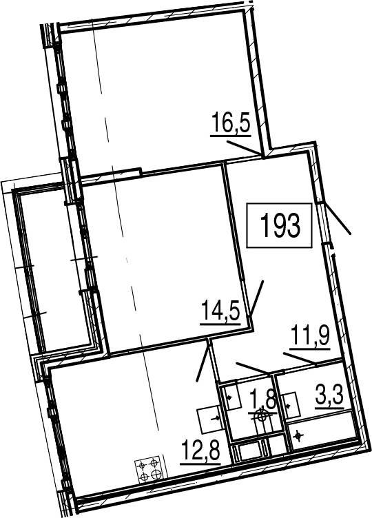 2-комнатная 65 м<sup>2</sup> на 11 этаже 2-комнатная 65 м<sup>2</sup> на 11 этаже