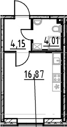 Студия 25 м<sup>2</sup> на 2 этаже Студия 25 м<sup>2</sup> на 2 этаже
