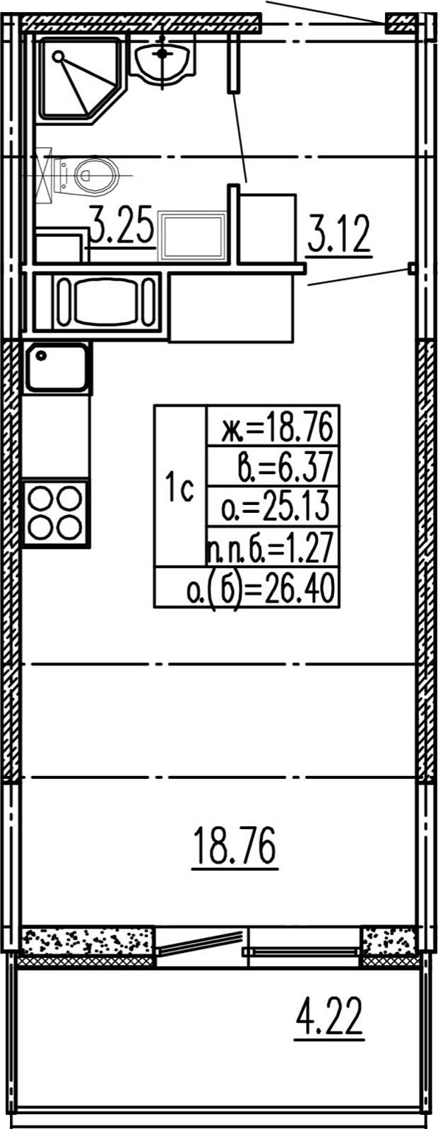 Студия 29 м<sup>2</sup> на 15 этаже Студия 29 м<sup>2</sup> на 15 этаже