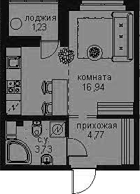 Студия 27 м<sup>2</sup> на 4 этаже Студия 27 м<sup>2</sup> на 4 этаже
