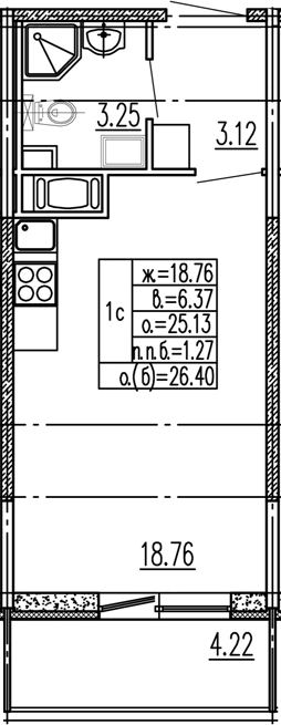 Студия 29 м<sup>2</sup> на 15 этаже Студия 29 м<sup>2</sup> на 15 этаже