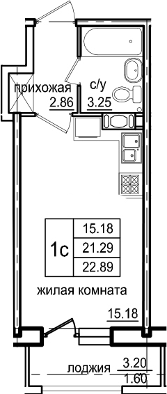 Студия 24 м<sup>2</sup> на 5 этаже Студия 24 м<sup>2</sup> на 5 этаже