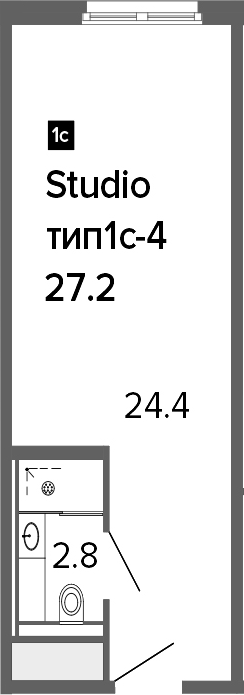 Студия 27 м<sup>2</sup> на 5 этаже Студия 27 м<sup>2</sup> на 5 этаже