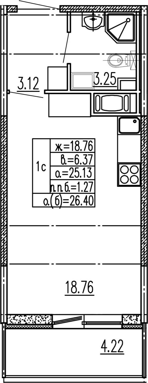 Студия 29 м<sup>2</sup> на 15 этаже Студия 29 м<sup>2</sup> на 15 этаже