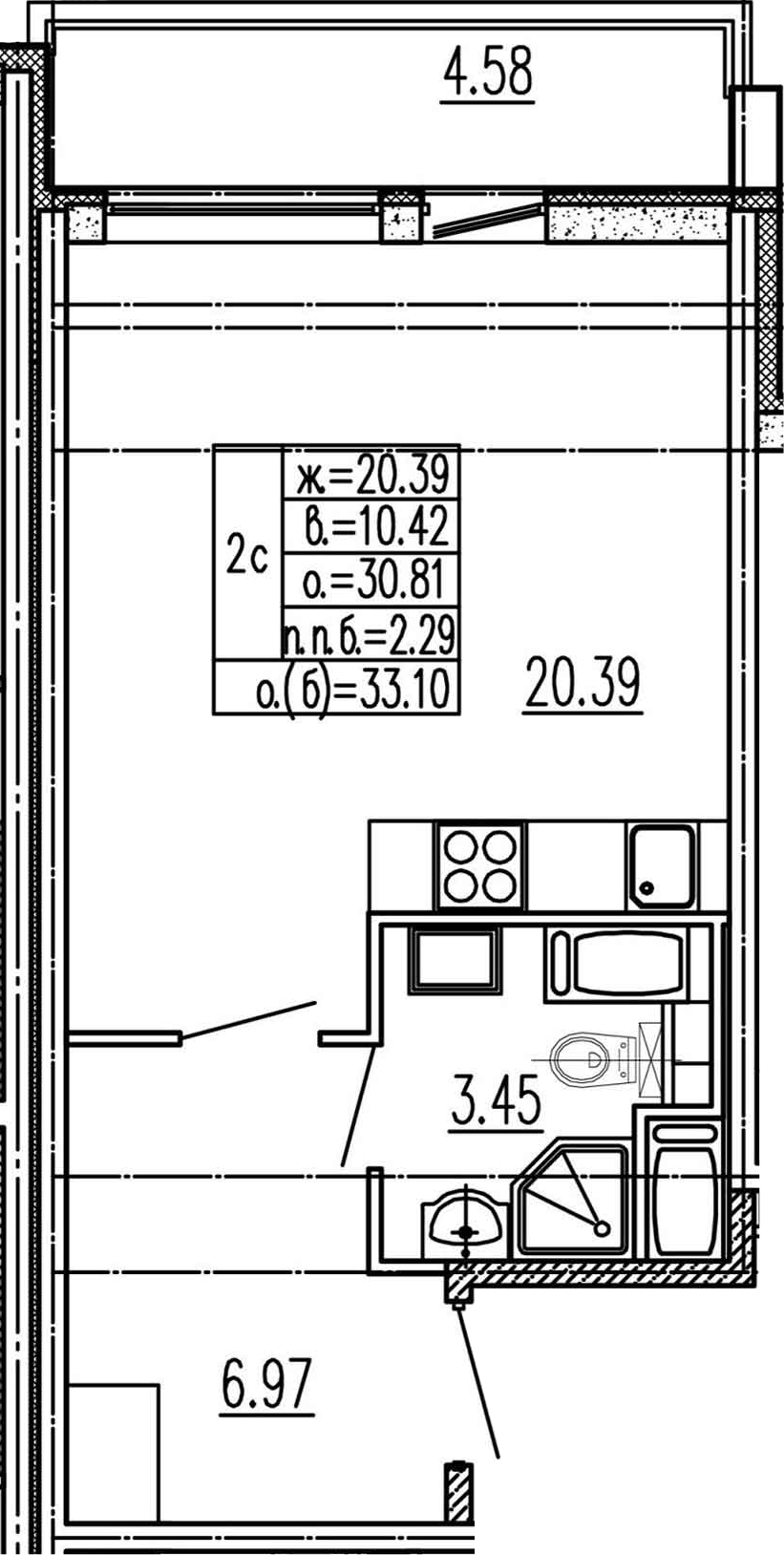 Студия 35 м<sup>2</sup> на 4 этаже Студия 35 м<sup>2</sup> на 4 этаже