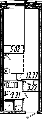 Студия 24 м<sup>2</sup> на 10 этаже Студия 24 м<sup>2</sup> на 10 этаже