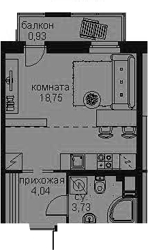 Студия 29 м<sup>2</sup> на 3 этаже Студия 29 м<sup>2</sup> на 3 этаже