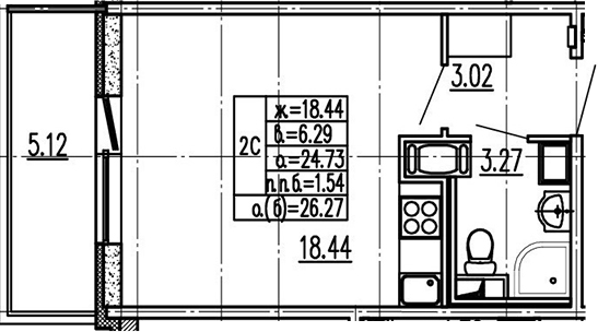 Студия 29 м<sup>2</sup> на 4 этаже Студия 29 м<sup>2</sup> на 4 этаже
