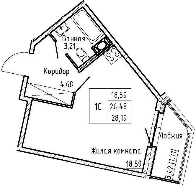 Студия 29 м<sup>2</sup> на 5 этаже Студия 29 м<sup>2</sup> на 5 этаже