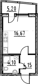 Студия 30 м<sup>2</sup> на 4 этаже Студия 30 м<sup>2</sup> на 4 этаже