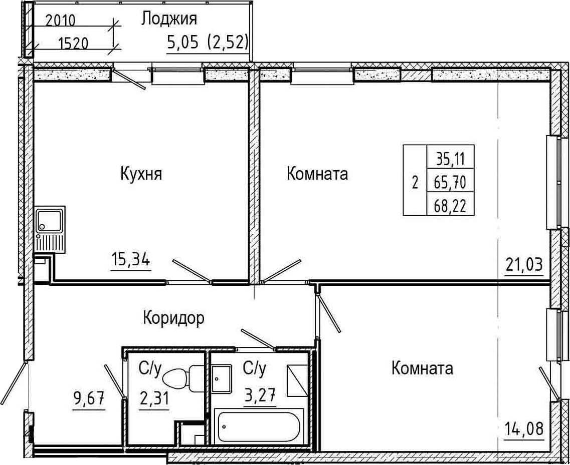 3-комнатная 70 м<sup>2</sup> на 2 этаже 3-комнатная 70 м<sup>2</sup> на 2 этаже