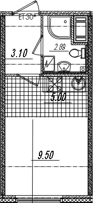 Студия 20 м<sup>2</sup> на 10 этаже Студия 20 м<sup>2</sup> на 10 этаже