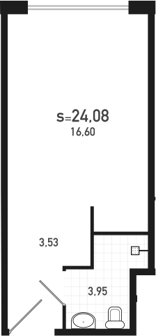 Студия 24 м<sup>2</sup> на 22 этаже Студия 24 м<sup>2</sup> на 22 этаже