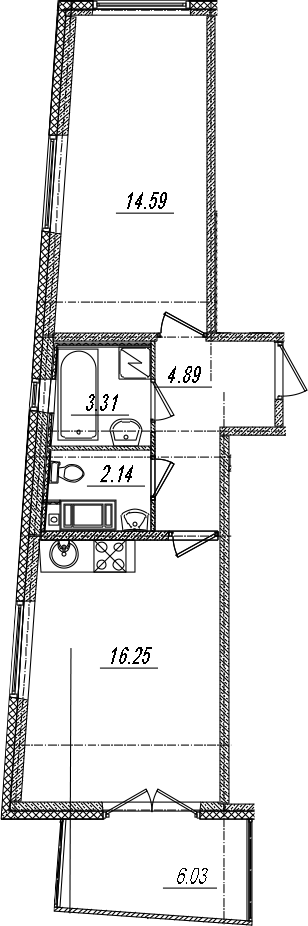 2-комнатная 47 м<sup>2</sup> на 4 этаже 2-комнатная 47 м<sup>2</sup> на 4 этаже