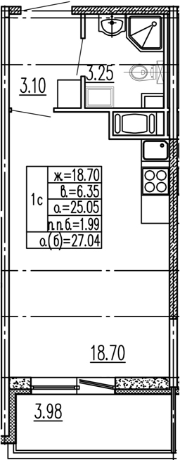 Студия 29 м<sup>2</sup> на 15 этаже Студия 29 м<sup>2</sup> на 15 этаже