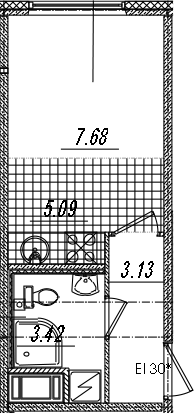 Студия 19 м<sup>2</sup> на 8 этаже Студия 19 м<sup>2</sup> на 8 этаже