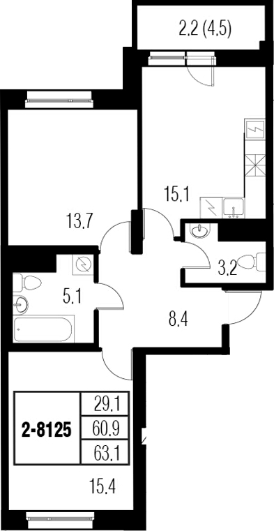 3-комнатная 65 м<sup>2</sup> на 17 этаже 3-комнатная 65 м<sup>2</sup> на 17 этаже