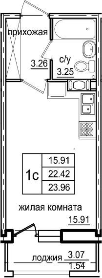 Студия 25 м<sup>2</sup> на 10 этаже Студия 25 м<sup>2</sup> на 10 этаже
