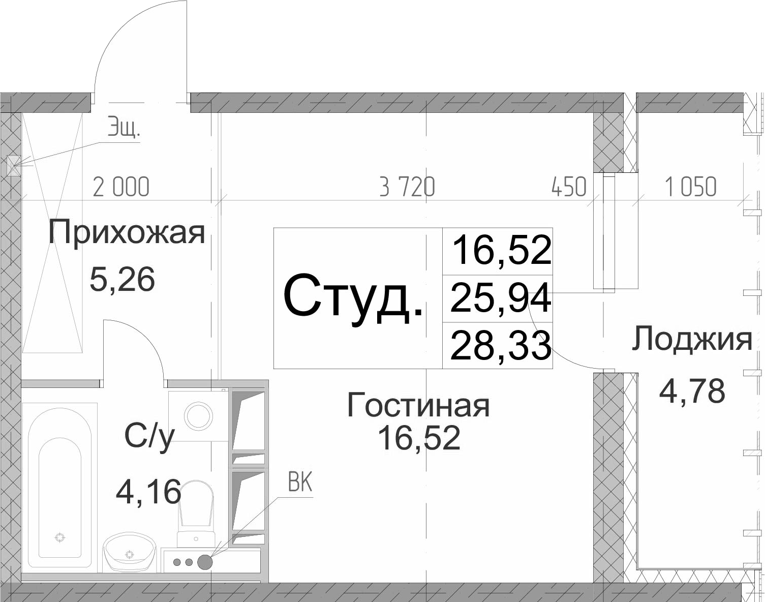 Студия 30 м<sup>2</sup> на 3 этаже Студия 30 м<sup>2</sup> на 3 этаже