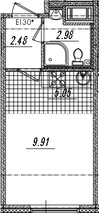 Студия 20 м<sup>2</sup> на 6 этаже Студия 20 м<sup>2</sup> на 6 этаже