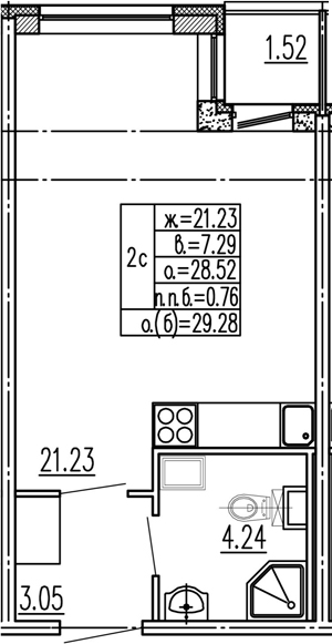 Студия 30 м<sup>2</sup> на 1 этаже Студия 30 м<sup>2</sup> на 1 этаже
