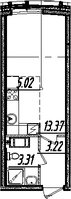 Студия 24 м<sup>2</sup> на 6 этаже Студия 24 м<sup>2</sup> на 6 этаже