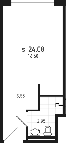 Студия 24 м<sup>2</sup> на 15 этаже Студия 24 м<sup>2</sup> на 15 этаже