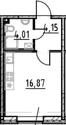 Студия 25 м<sup>2</sup> на 3 этаже Студия 25 м<sup>2</sup> на 3 этаже