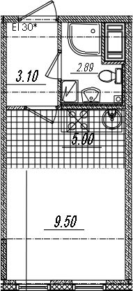 Студия 20 м<sup>2</sup> на 14 этаже Студия 20 м<sup>2</sup> на 14 этаже
